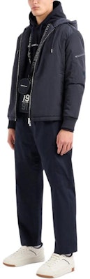 ARMANI EXCHANGE Jaket Kasual Berjalur Zip-Up Berserta Hud 3DZBL7-ZN3BZ-11888 2