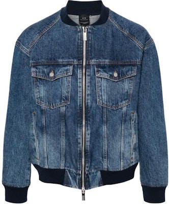 아르마니 익스체인지 워시드 데님 봄버 자켓 리브드 트림 - 블루. 3DZBG1-Z1Y4Z Buy 아르마니 익스체인지 워시드 데님 봄버 자켓 리브드 트림 - 블루. 3DZBG1-Z1Y4Z