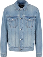 ARMANI EXCHANGE Washed Denim Short Jacket Long Sleeve Indigo SS24. 8NZBP4-Z2P1Z-1500 ARMANI EXCHANGE Washed Denim Short Jacket Long Sleeve Indigo SS24. 8NZBP4-Z2P1Z-1500