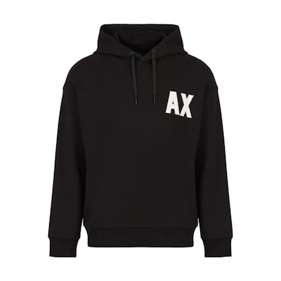 Armani Exchange AE Black Pullover Hoodie with Letter Print for Unisex 3RZMKFZJ1ZZ11200