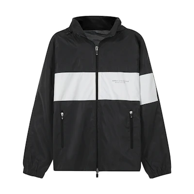 Armani Exchange AE Colorblock Logo Print Loose Fit Zip Hoodie Jacket 3LZBL4-ZNWDZ-4960