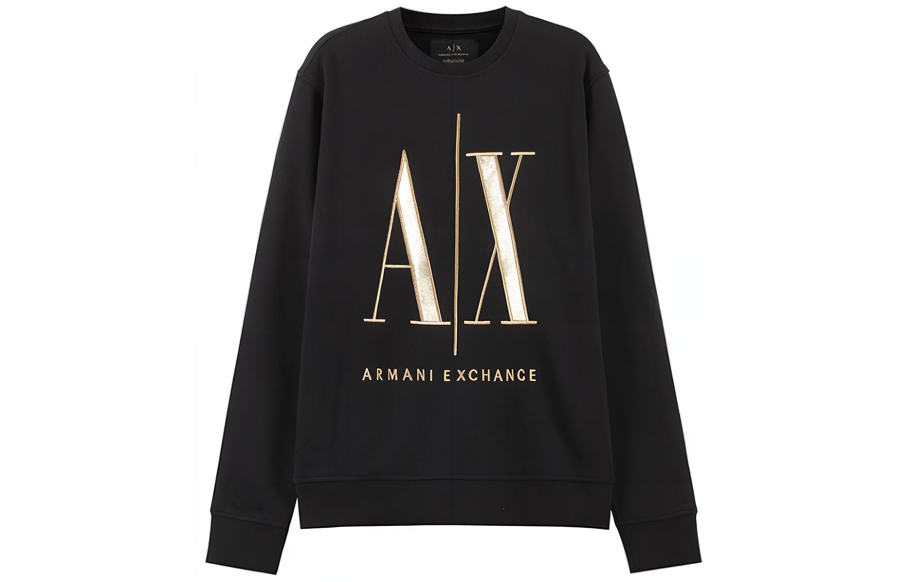 Armani Exchange AE Embroidered Logo Sweatshirt Black SS23 8NZMPQ-ZJ1ZZ-1200