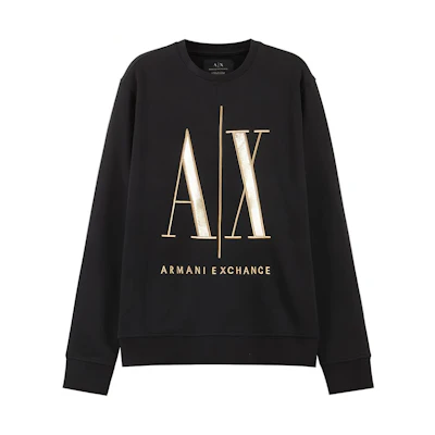 Armani Exchange AE Embroidered Logo Sweatshirt Black SS23 8NZMPQ-ZJ1ZZ-1200