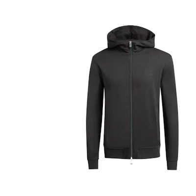 Armani Exchange AE FW21 Black Solid Zip-Up Hoodie Jacket 6KZMGT-ZJY1Z-1200
