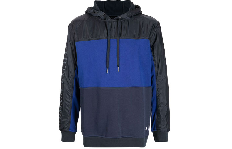 Armani Exchange AE FW21 Colorblock Hoodie Men’s Black 3KZMGE-ZJ8CZ-05DM