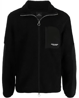 Armani Exchange AE FW21 對比滾邊抓毛外套 黑色 6KZMLE-ZJKSZ-1200 Buy Armani Exchange AE FW21 對比滾邊抓毛外套 黑色 6KZMLE-ZJKSZ-1200