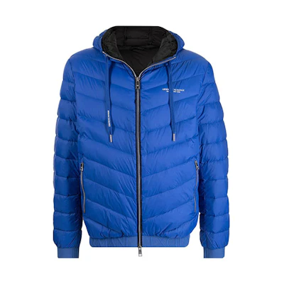 ARMANI EXCHANGE AE FW21 Logo Puffer Down Jacket Men’s Blue Hoodie. 8NZB53-ZNW3Z-85AE