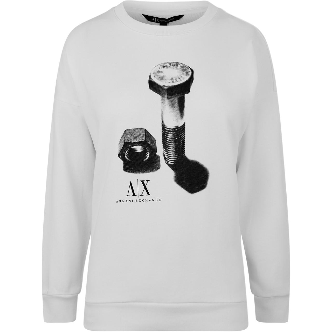 Armani Exchange AE FW21 Screw Print Cotton Crewneck Casual Sweatshirt Men 6KZMAW-ZJ6RZ-1100