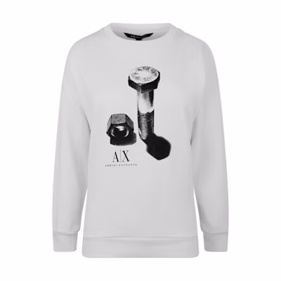 Armani Exchange AE FW21 Screw Print Cotton Crewneck Casual Sweatshirt Men 6KZMAW-ZJ6RZ-1100
