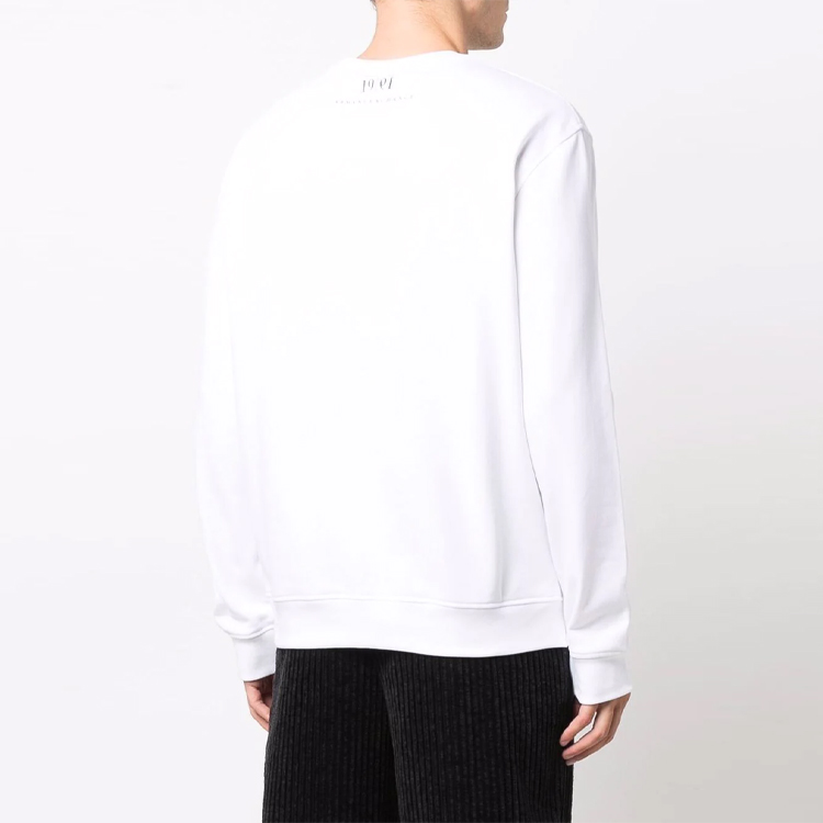 Shop Armani Exchange AE FW21 螺絲印花棉質圓領休閒長袖男士上衣 6KZMAW-ZJ6RZ-1100