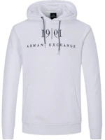 Armani Exchange AE FW21 White Hoodie with Letter Print and Drawstring 6KZMFM-ZJ6HZ-1100 Armani Exchange AE FW21 White Hoodie with Letter Print and Drawstring 6KZMFM-ZJ6HZ-1100