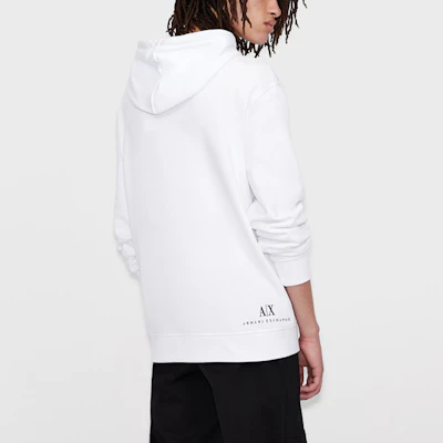 Armani Exchange AE FW21 白色連帽衫 字母印花設計 抽繩 6KZMFM-ZJ6HZ-1100 Shop Armani Exchange AE FW21 白色連帽衫 字母印花設計 抽繩 6KZMFM-ZJ6HZ-1100