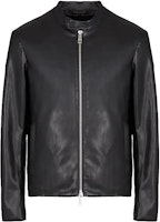 ARMANI EXCHANGE AE FW22 Black Leather Jacket Zip-Up Plain Design 8NZB08-ZNAAZ-1200 ARMANI EXCHANGE AE FW22 Black Leather Jacket Zip-Up Plain Design 8NZB08-ZNAAZ-1200
