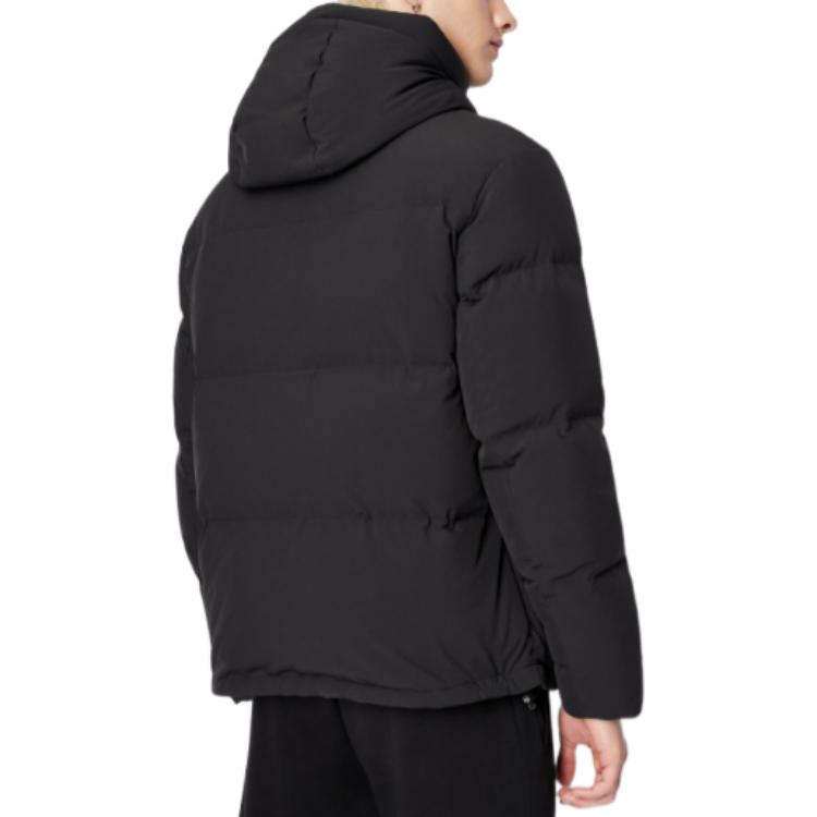 Details for ARMANI EXCHANGE AE FW22  Black Logo Print Hooded Puffer Jacket. 6LZB12-ZNICZ-1200