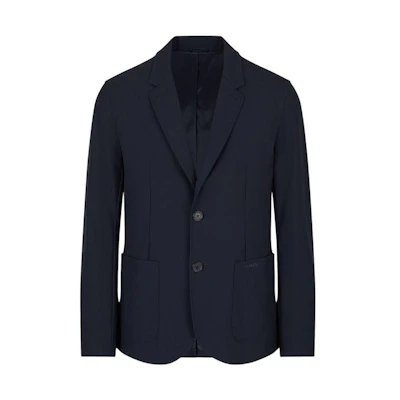 ARMANI EXCHANGE AE FW22 Solid Single-Breasted Navy Blue Blazer. 6LZG08-ZNCDZ-1510