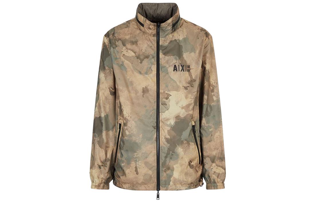 Order ARMANI EXCHANGE AE FW22  Yellow Camo Nylon Zip Windbreaker Jacket. 6LZB20-ZNUQZ-2846