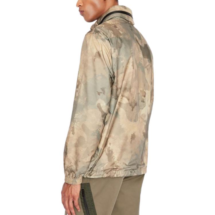 Shop ARMANI EXCHANGE AE FW22  Yellow Camo Nylon Zip Windbreaker Jacket. 6LZB20-ZNUQZ-2846