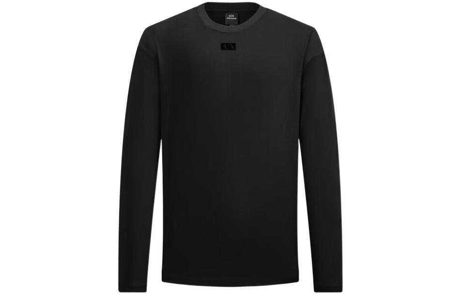Armani Exchange AE FW22 Black Crewneck Pullover Sweatshirt for Men 6LZMKC-ZJBVZ-1200