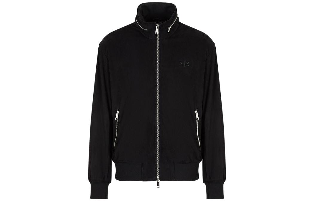 Armani Exchange AE FW22 Black Detachable Hooded Zip Straight-Cut Jacket Men 6LZB05-ZE1AZ-1200
