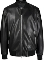 Armani Exchange AE FW22 Black Faux Leather Waist-Cinch Jacket 3LZB30-ZE1CZ-1200 Armani Exchange AE FW22 Black Faux Leather Waist-Cinch Jacket 3LZB30-ZE1CZ-1200