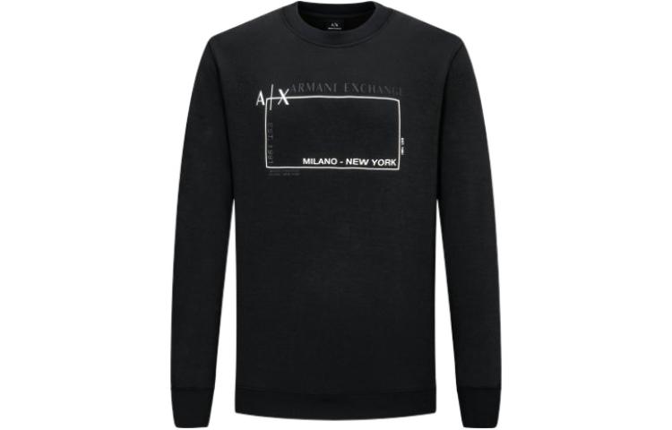 Armani Exchange AE FW22 Black Logo Print Casual Sweatshirt 6LZMJA-ZJXFZ-1200