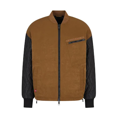 Armani Exchange AE FW22 Colorblock Baseball Collar Jacket Brown for Men 6LZB31-ZNUJZ-12782
