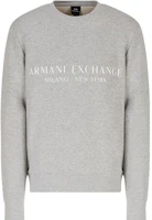 Armani Exchange AE FW22 Crewneck Logo Print Sweatshirt Light Grey 8NZM88-ZJKRZ-3901 Armani Exchange AE FW22 Crewneck Logo Print Sweatshirt Light Grey 8NZM88-ZJKRZ-3901