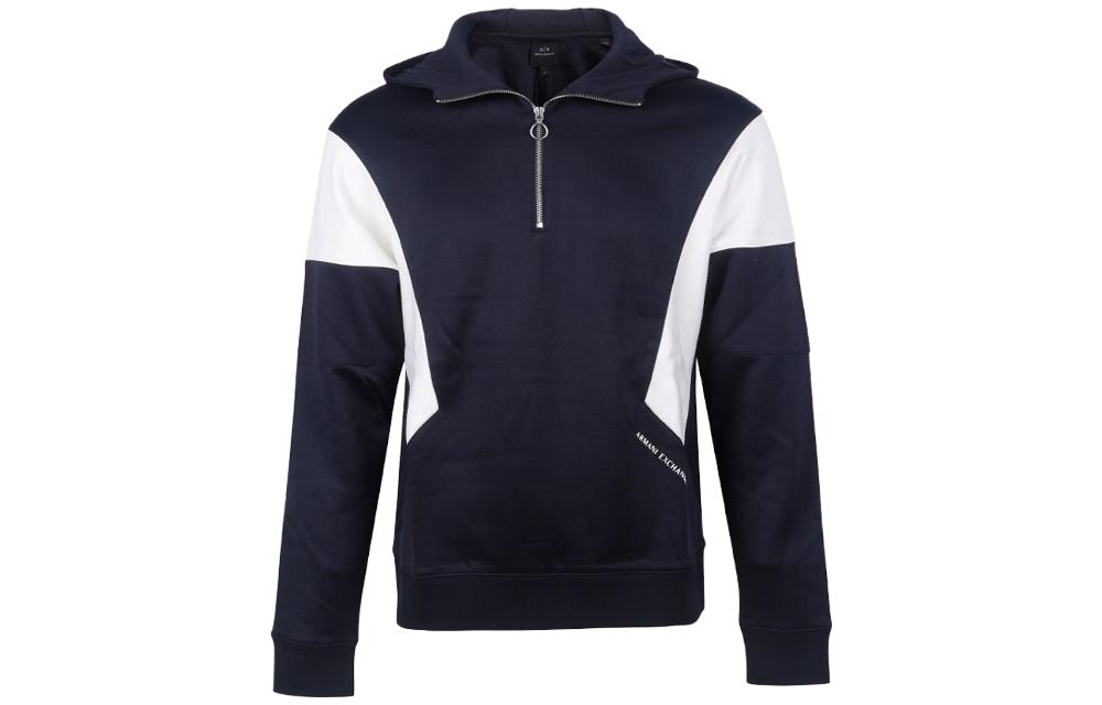 Armani Exchange AE FW22 Half-Zip Sweatshirt Deep Blue 6HZMLH-ZJLBZ-9560