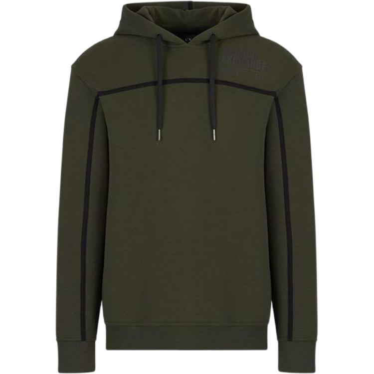 Armani Exchange AE FW22 Logo Drawstring Sweatshirt Dark Green 6LZMFE-ZJ5NZ-1851