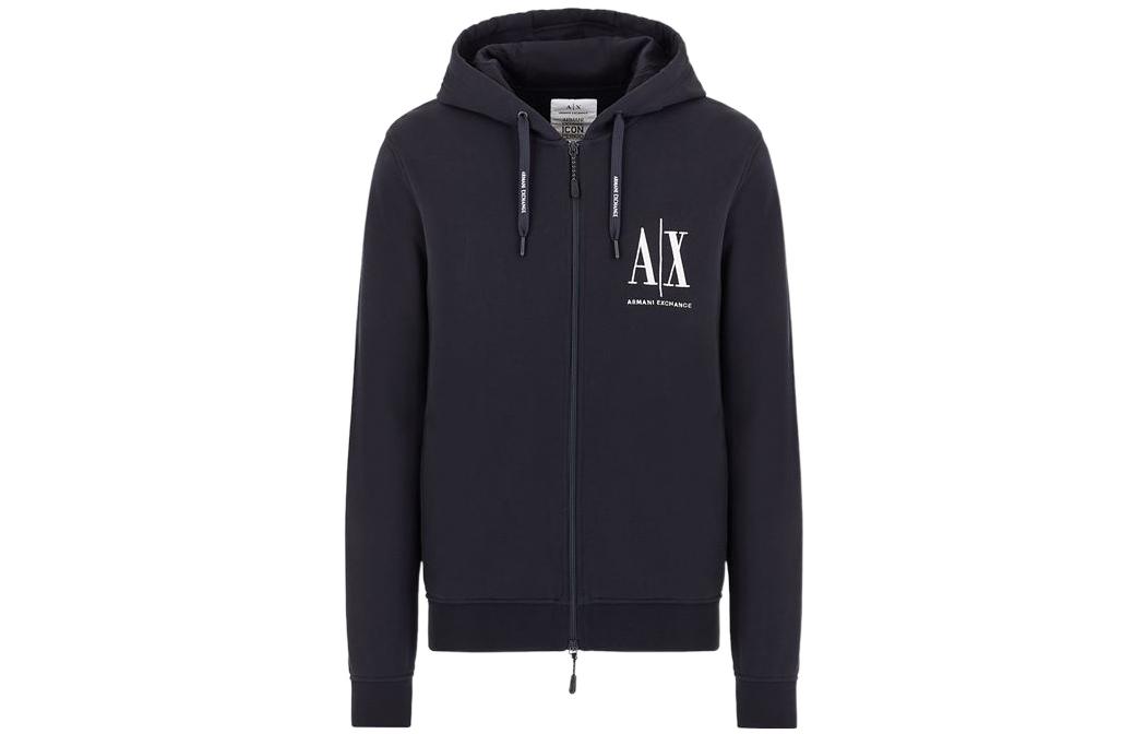 Armani Exchange AE FW22 Logo Hoodie Pullover Navy Blue 8NZMPP-ZJ1ZZ-1510