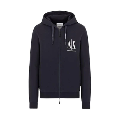 Armani Exchange AE FW22 Logo Hoodie Pullover Navy Blue 8NZMPP-ZJ1ZZ-1510