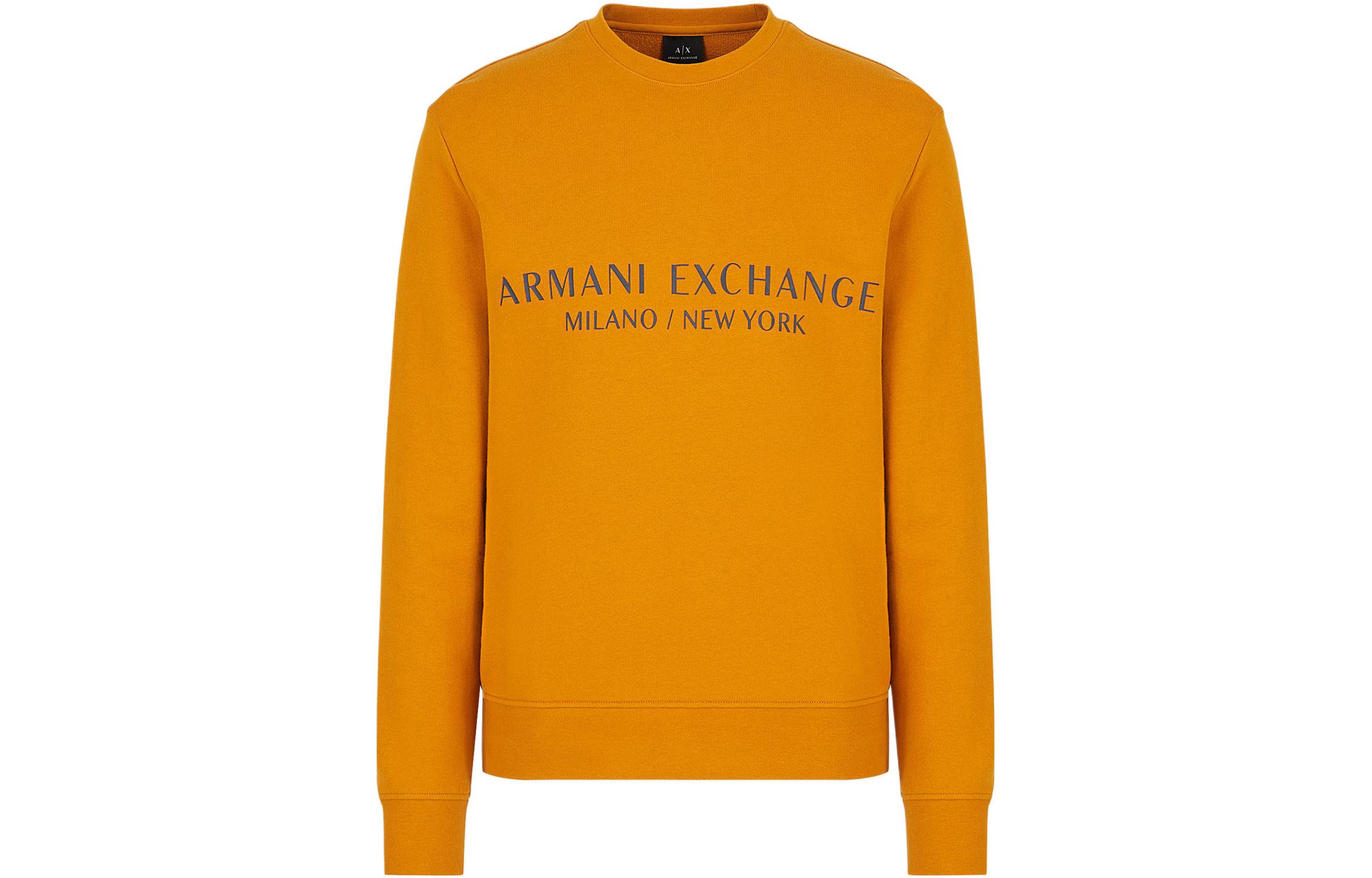 Armani Exchange AE FW22 Logo Print Pullover Sweatshirt Orange 8NZM88-ZJKRZ-1767