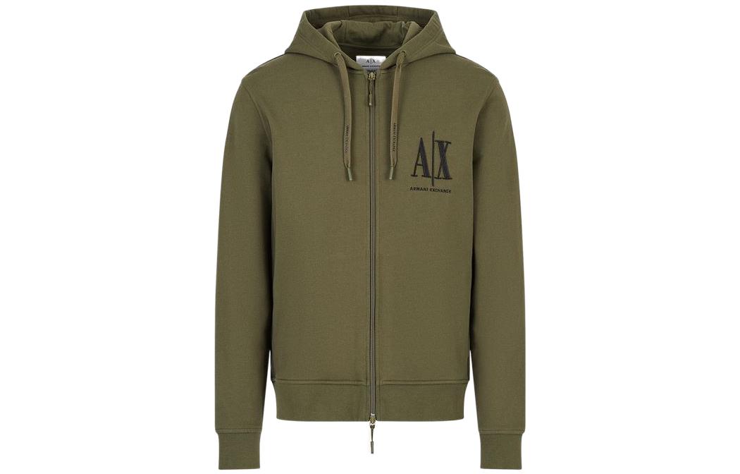 Armani Exchange AE FW22 Logo Zip Hoodie Jacket Men’s Deep Green 8NZMPP-ZJ1ZZ-1871