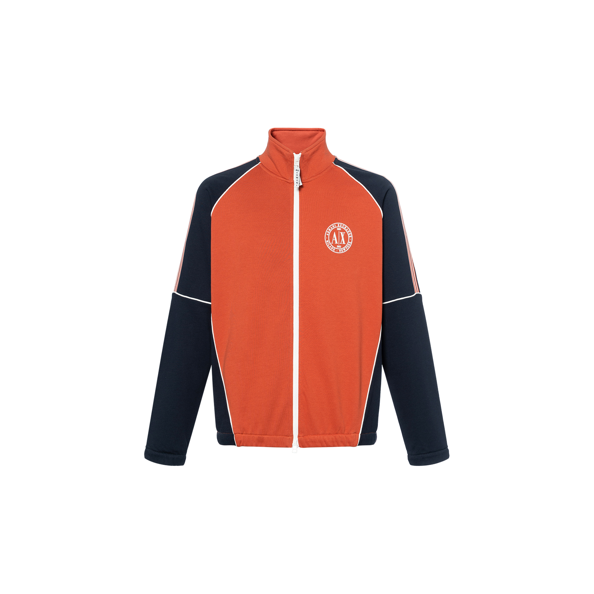 Armani Exchange AE FW22 Orange Zip-Up Jacket with Logo Print 6LZMLA-ZJ1ZZ-8402