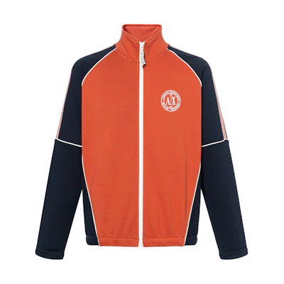 Armani Exchange AE FW22 Orange Zip-Up Jacket with Logo Print 6LZMLA-ZJ1ZZ-8402