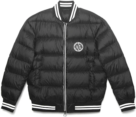 Armani Exchange AE FW22 條紋飾邊黑色菱格紋羽絨外套 6LZBL8-ZNWRZ-11200 Buy Armani Exchange AE FW22 條紋飾邊黑色菱格紋羽絨外套 6LZBL8-ZNWRZ-11200