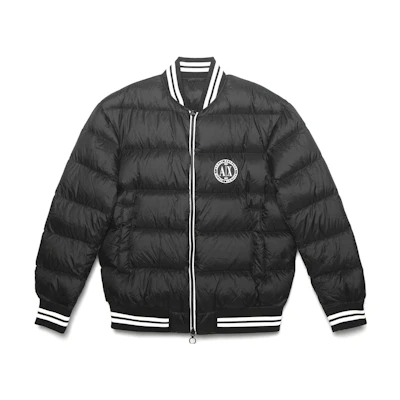 Armani Exchange AE FW22 Quilted Puffer Jacket with Stripe Trim - Black 6LZBL8-ZNWRZ-11200