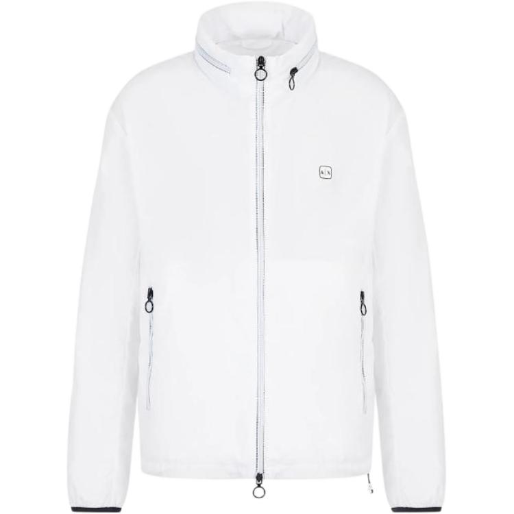 Armani Exchange AE FW22 White Multi-Zip Stand Collar Jacket for Men 8NZB07-ZNWFZ-11100