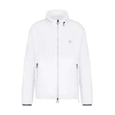 Armani Exchange AE FW22 White Multi-Zip Stand Collar Jacket for Men 8NZB07-ZNWFZ-11100