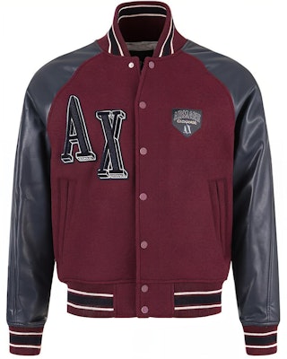 ARMANI EXCHANGE AE FW23 酒紅刺繡字母棒球外套. 6RZB21-ZNIKZ-44AG Buy ARMANI EXCHANGE AE FW23 酒紅刺繡字母棒球外套. 6RZB21-ZNIKZ-44AG