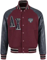 Order ARMANI EXCHANGE AE FW23 酒紅刺繡字母棒球外套. 6RZB21-ZNIKZ-44AG