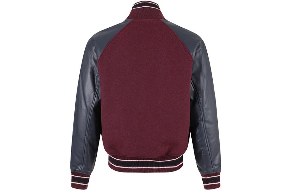 Lookbook ARMANI EXCHANGE AE FW23 酒紅刺繡字母棒球外套. 6RZB21-ZNIKZ-44AG