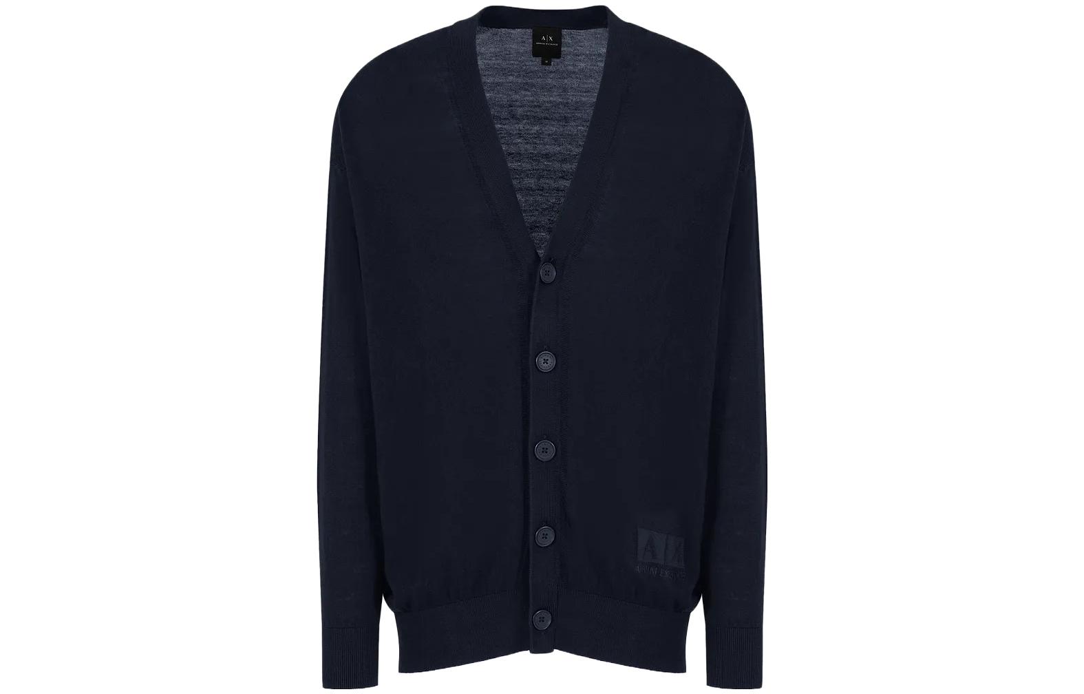 Details for 아르마니 익스체인지 AE FW23 솔리드 컬러 싱글 브레스트 니트 가디건 6RZE1C-ZMW8Z-1200