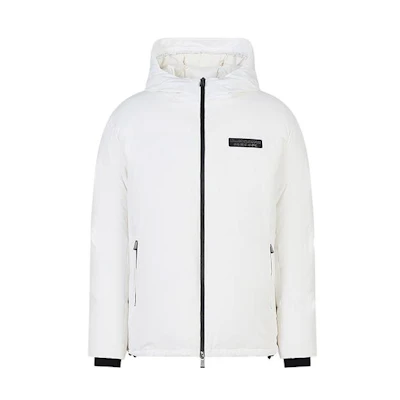 ARMANI EXCHANGE AE FW23 White Logo Hooded Puffer Jacket 6RZB03-ZNICZ-1116