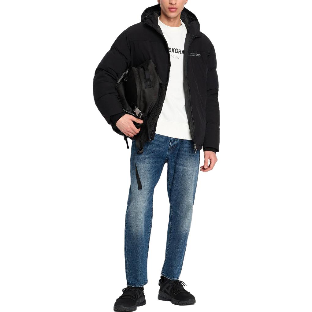 Purchase ARMANI EXCHANGE AE FW23 Jaket Puffer Hoodie Logo Putih. 6RZB03-ZNICZ-1116