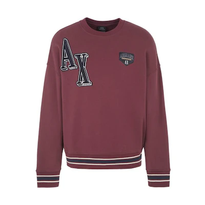 Armani Exchange AE FW23 Letter Print Crewneck Pullover Sweatshirt Men 6RZMJE-ZJDPZ-14AU