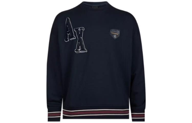 Order Armani Exchange AE FW23 Letter Print Crewneck Pullover Sweatshirt Men 6RZMJE-ZJDPZ-14AU