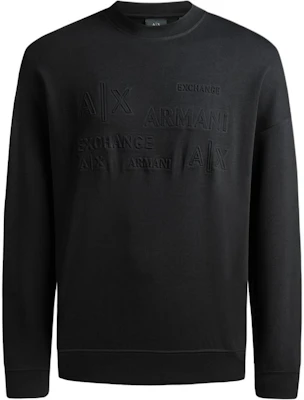Armani Exchange AE FW23 標誌長袖圓領衛衣 黑色 6RZMAC-ZJMAZ-1200 Buy Armani Exchange AE FW23 標誌長袖圓領衛衣 黑色 6RZMAC-ZJMAZ-1200