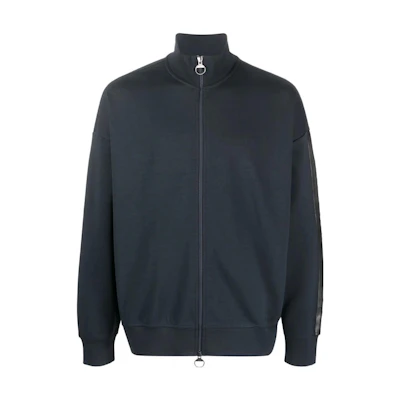 Armani Exchange AE FW23 Navy Blue Solid Side-Stripe Zip Casual Jacket Men 6RZMCB-ZJ9QZ-1510