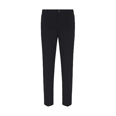 ARMANI EXCHANGE AE FW24 Black Solid Mid-Rise Button Casual Pants. XM000132-AF10897-UC001
